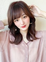 ★小顔レイヤーカットデジタルパーマチェリーブラウン