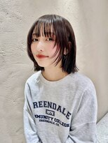 黒髪/ボブウルフ/ネビージュ/小顔/ワンレン