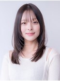 20代30代ミディアム顔周りレイヤーカット髪質改善トリートメント