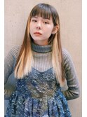 ホワイトグレージュミニウルフデジタルパーマチェリーブラウン