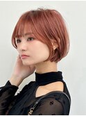 斜めバング、小顔ショート、前髪パーマ