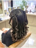 最強可愛いリボンハーフツイン 横浜ヘアメ/横浜ヘアセット