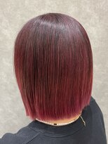 ヴィフアヴェダ(Vif AVEDA)&nbsp;白髪ぼかしルビーレッドボブ