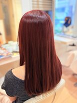 ジル ヘアアンドメイク 恵比寿(JILLE hair&make)&nbsp;ブリーチ無しボルドーワインレッド赤ダブルカラーチェリーレッド