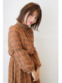 大人美人外ハネボブショコラアッシュ前髪小顔カットモテ髪