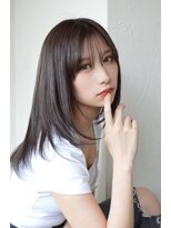 ソイクフ 四条大宮店(SOY-KUFU)&nbsp;20代30代40代前髪パーマ黒髪グレーベージュレイヤーロング