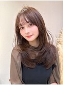 【前川薫子】韓国風 ナチュラルレイヤー ココアブラウン