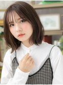 グレーベージュシースルーバング韓国風ロブc6北浦和20代30代40代