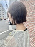 20代30代ミニボブココアブラウン小顔美肌ストレート丸み