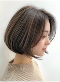 #大人ボブ#ハイライト#グレージュ#透明感カラー