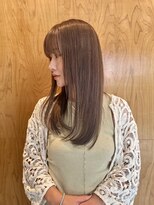 リノア 鵠沼海岸(LINOA)&nbsp;デザインカラー/レイヤーカット/ウェットヘア/オリーブベージュ