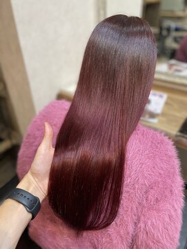 髪質改善トリートメント×チェリーピンク