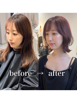 ハッチ(HACCH) 韓国風レイヤーカット髪質改善ダブルカラーハッシュカット