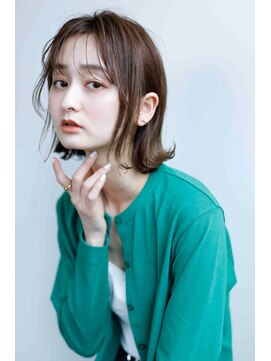 ムウ 難波(MOU) ボブクールショート前髪イメチェンピンクベージュ30代40代50代