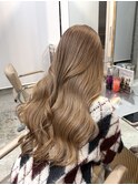 原宿ミルクティーミディアムレイヤーベージュカラーケアブリーチ