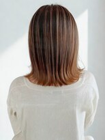 ヘアーメイク グロー(hair make grow)&nbsp;外ハネボブ ハイライト バレイヤージュ 20代 30代