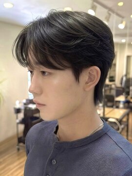 ノラキチジョウジ(NORA KICHIJOJI) 韓国マッシュシースルーセンターパートワックスなしダウンパーマ
