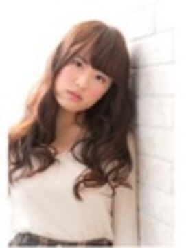 エルデ ナインズ ヘアー スタンド 川口店(elde 9's HAIR STAND) 51モーブカラー&セミウェットなワイドバングなくびれミディ 川口