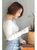 【生駒nao*c】☆ミルクティーベージュのミディアムラフスタイル