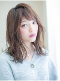 クセ毛風ミディアムパーマ