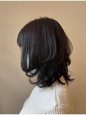 髪質改善20代30代40代大人ミディアムハイレイヤー×ダークカラー