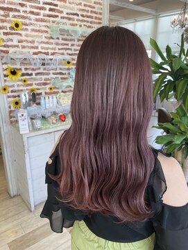 クレン 真嘉比店(Cre'ne) ピンクベージュダブルカラーインナーカラーミルクティーベージュ