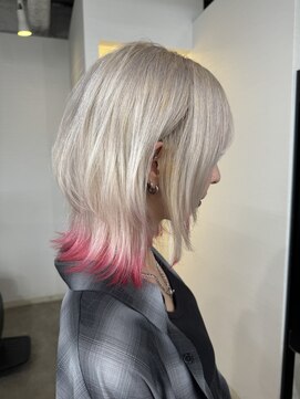 バンクスヘアー(BANK'S HAIR) エンドカラーブロンドチェリーブラウンミニウルフ