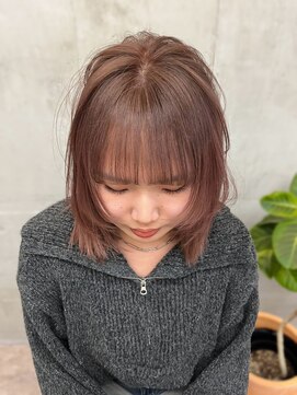 ソルトウォーター(SALT WATER) ピンクグレージュ/顔周りレイヤー/ブリーチあり/恵比寿/代官山
