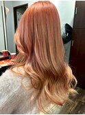 ロング×グラデーションカラー ベビーピンクベージュ