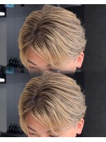 ステラ(STELLA) メンズ/バレイヤージュ/センターパート/ブリーチ&ダブルカラー