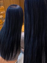 アロマ ヘアー ルーム 新宿3号店(AROMA hair room)&nbsp;暗髪でも垢抜ける色落ちグレーなネイビーブラック。