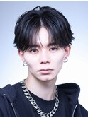 コンマシャープセンターパート/曲がる縮毛矯正or毛流れパーマ