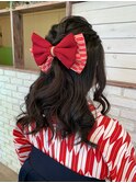 袴☆三つ編みのハーフアップアレンジ
