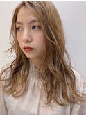 ゆるふわランダムパーマ×ミルクティーカラー