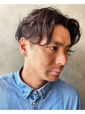 センターパート スパイラルパーマ