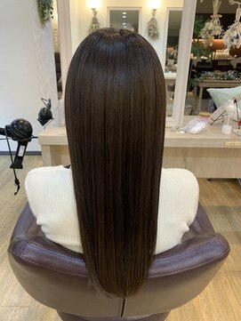 フラット 千葉(Flat.) 酸熱トリートメント×カーキブラウンカラー