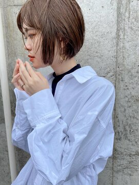 モリオ フロム ロンドン 大宮2号店(morio from London) 【なかじま ひびき】ネイビーアッシュ艶髪ワンレンボブ