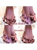 小顔ロングピンクブラウンラベンダーショコラベージュ韓国風艶々