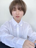 ソーコ 渋谷(SOCO) 20代30代ミルクティー丸みシアーベージュショートボブ(徳竹)