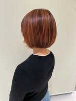 アース コアフュールボーテ 上田店(EARTH coiffure beaute)&nbsp;オレンジベージュハイライトミニボブ