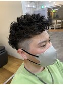 アップバング×メンズパーマ