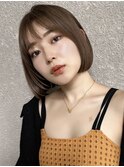 ボブルフ小顔に見せるヘアワンレン黒髪カタログ髪質改善福岡博多