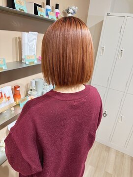 チェレ ロッソ 金剛店(Chere rosso) 今季トレンドカラー・アプリコットオレンジ・パッツとボブ