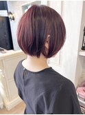 福山市Caaryラベンダーウォームブラウン丸みショート20代30代