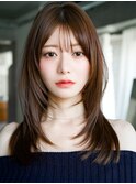 ☆レイヤーカット毛先ワンカールくせ毛風カール薄めバングデジパ