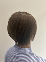 アース 天満橋店(HAIR & MAKE EARTH) 秋色◎30代40代小顔丸みショートボブ×艶髪