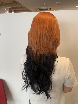 ルルバイアズール 草加店(LULU by azule) ルーツカラー，オレンジ，ブラック，デザインカラー【草加】