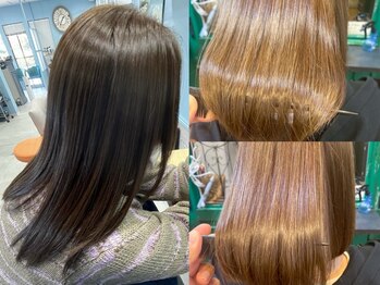 アンフィ 神奈川新町(Anphi)の写真/【縮毛矯正】朝のセット実感を大幅に短縮し、手触り艶感を生み出します＊神奈川新町