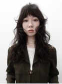 ロングパーマ/ロングヘア/黒髪/小顔ヘア