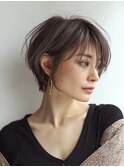 ミセスショート×白髪ぼかしカラー３０代４０代５０代６０代